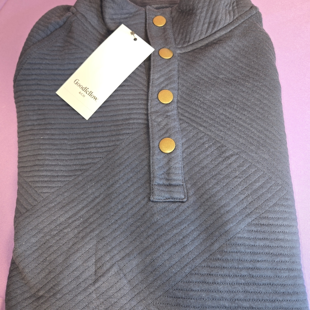 Goodfellow & Co Men's Dark Gray Textured Button Down Shirt - Picture 8 of 8